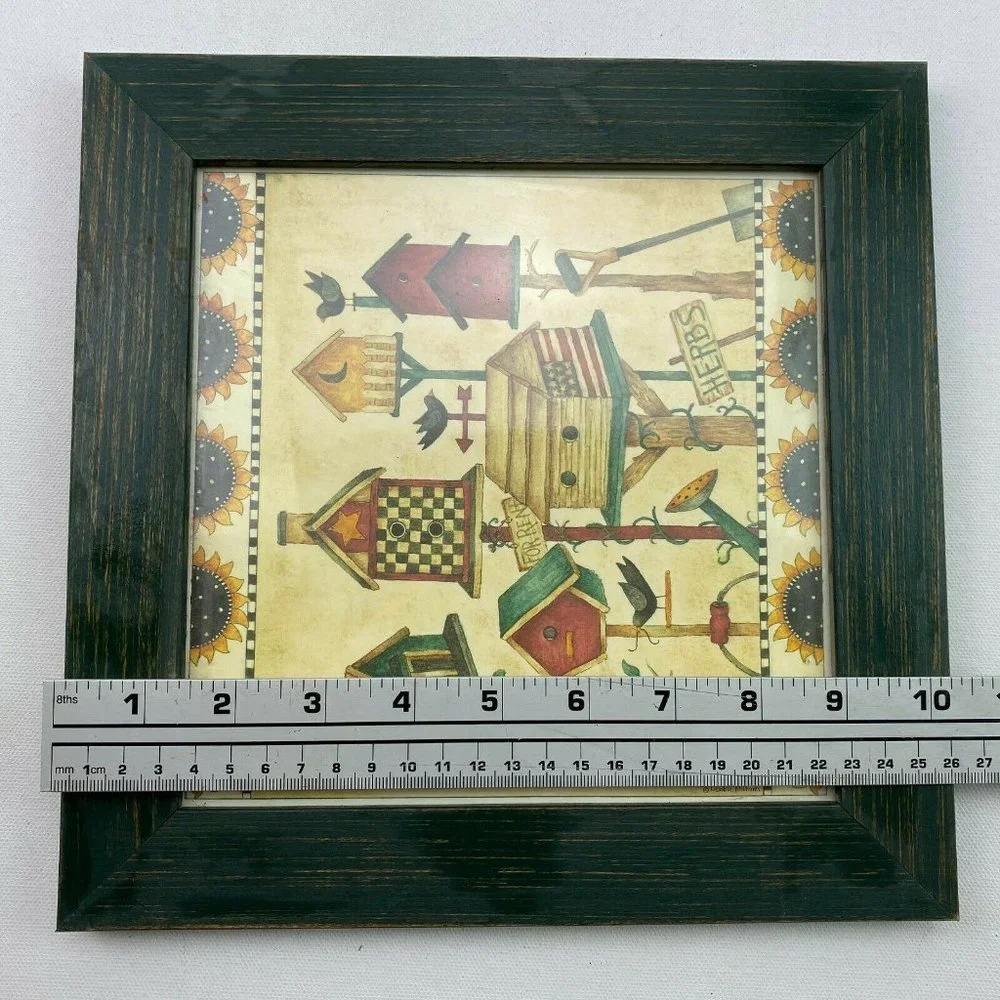 Debbie Mumm Birdhouse Sunflowers Framed Print Hanging Wall Decor